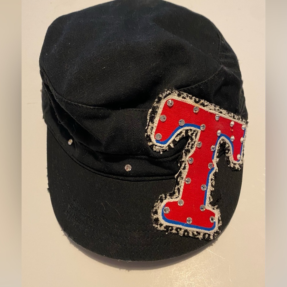 District Threads Black Cap with Red T Patch
